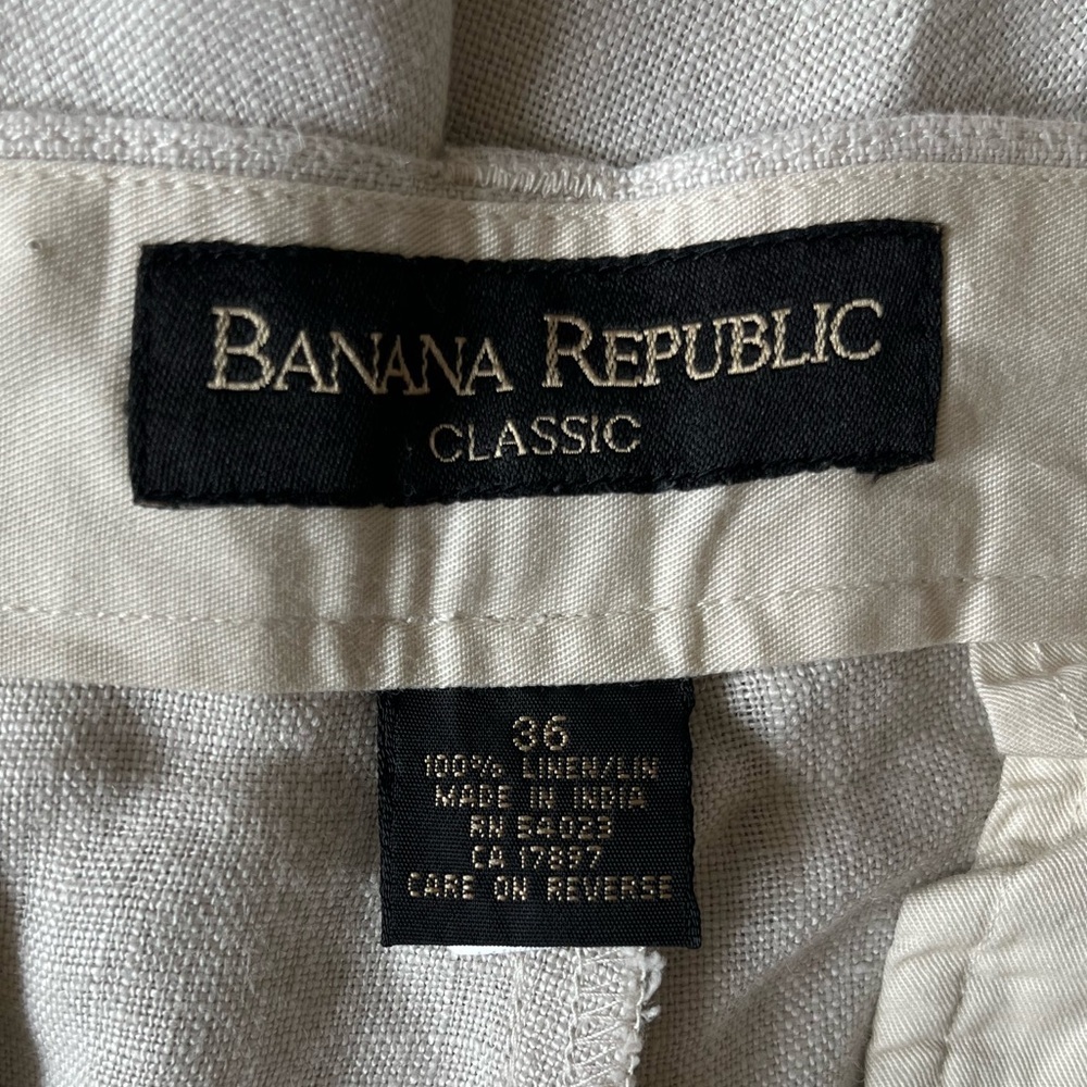 Banana Republic Mens Linen Pleated Shorts Size 36 - Picture 4 of 5